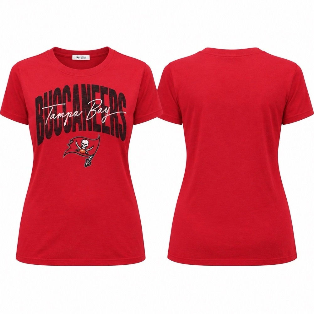 Tampa Bay Buccaneers ’47 Women’s Medium Racer Red Graphic T-Shirt NFL NWT